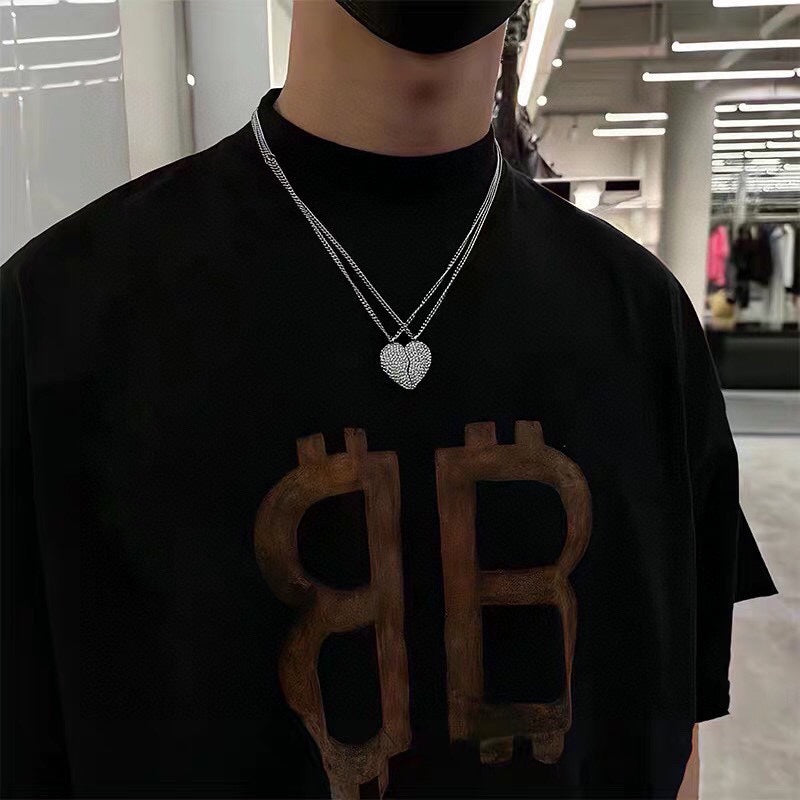 Balenciaga Lovelock Set Of Two Silver-tone Crystal 18K Gold Necklace