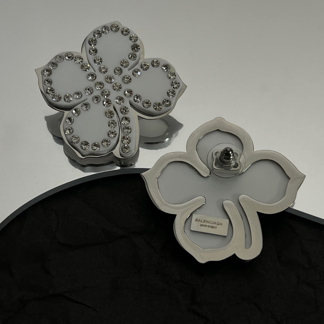 Balenciaga Flower 18K Gold Earrings