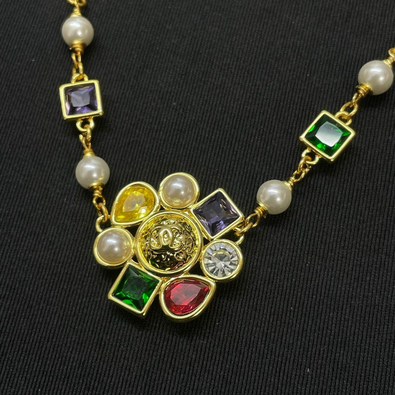 Chanel Color Crystal Gold 18K Gold Necklace