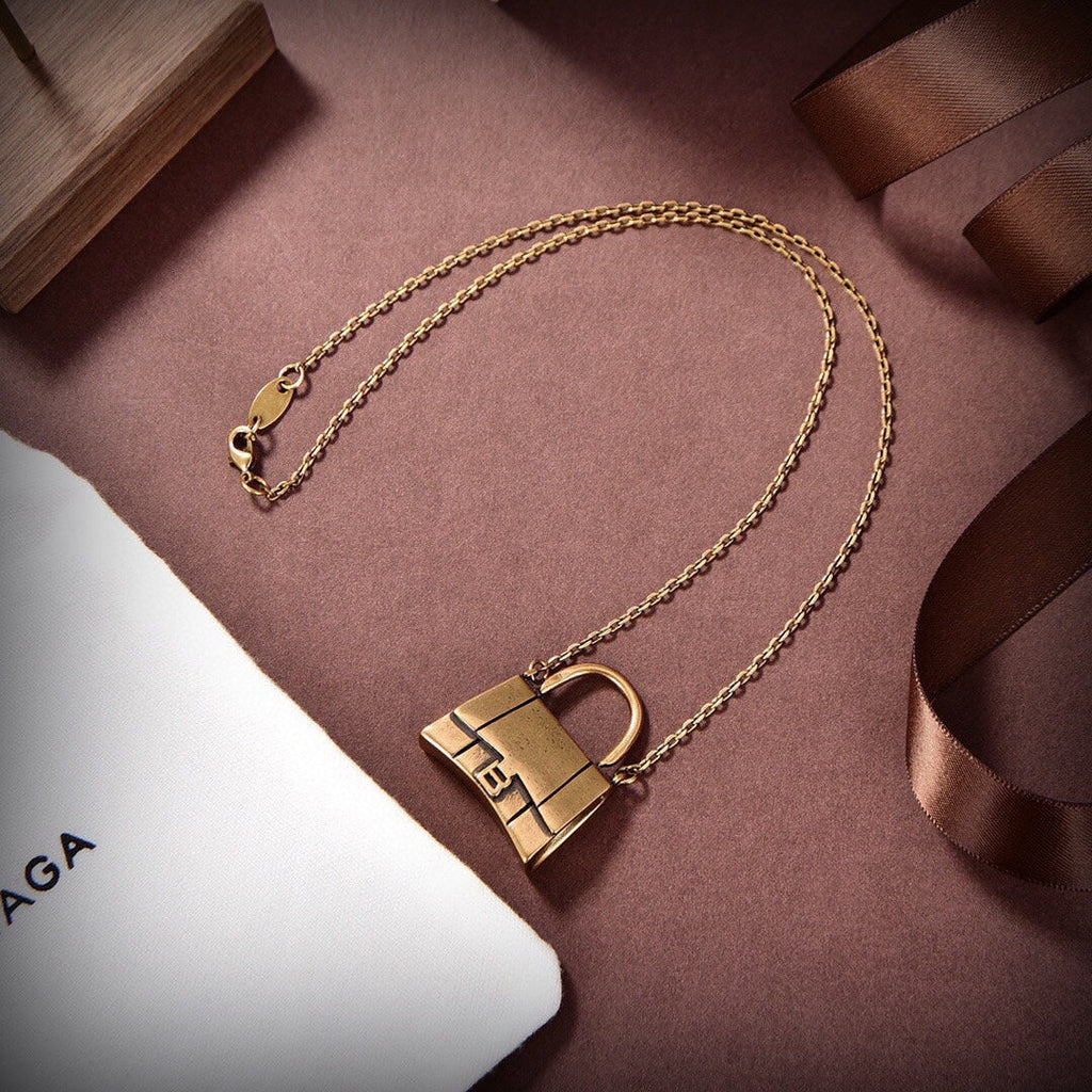 Balenciaga Hourglass Bag 18K Gold Necklace