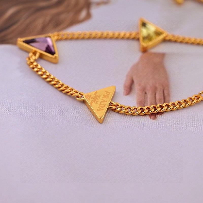 Prada Eternal Gold Semi-Precious Stones 18K Gold Necklace