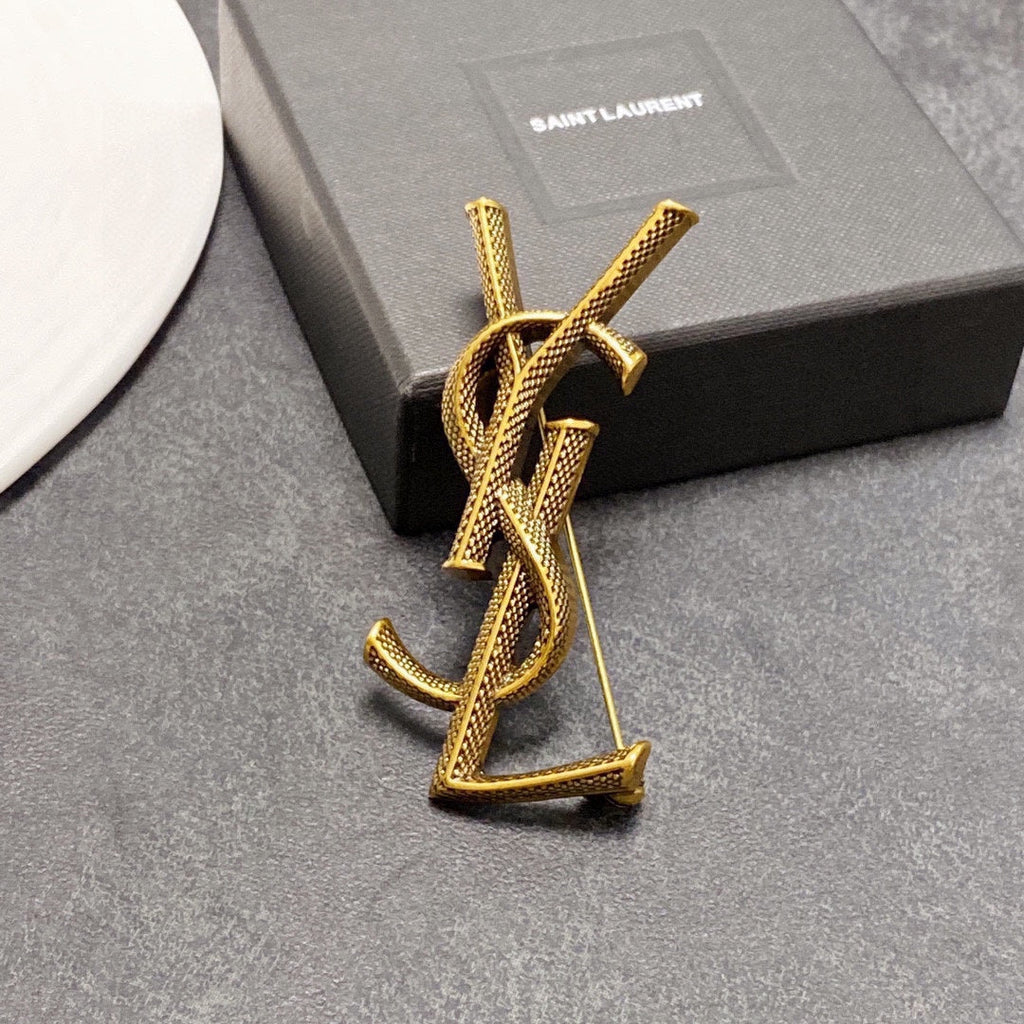 YSL Classic 18K Gold Brooch