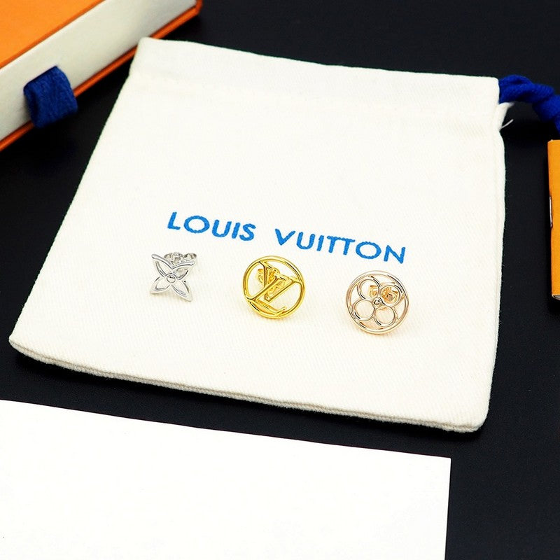 Louis Vuitton Lace 18K Gold Earrings