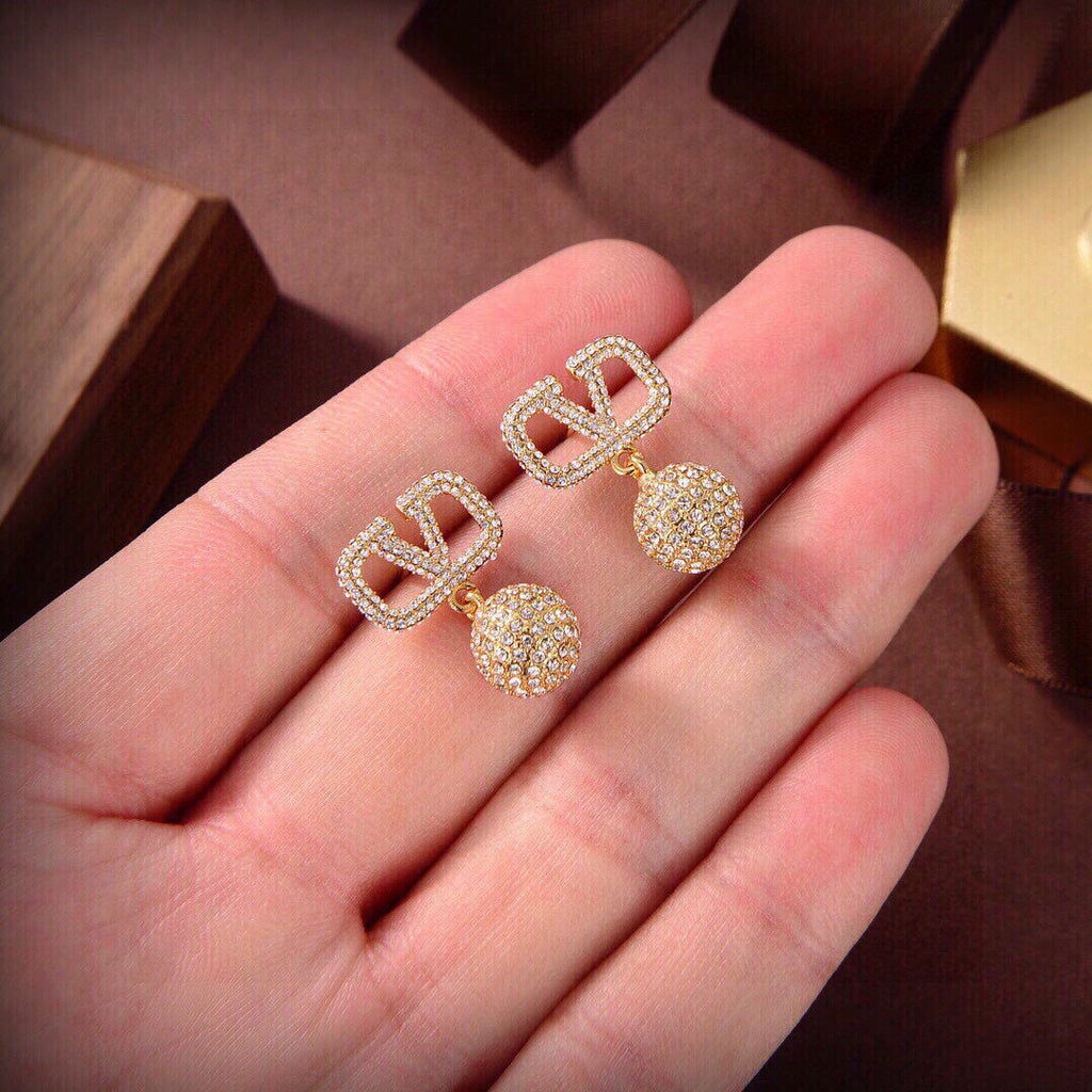 Valentino Diamonds 18K Gold Earrings