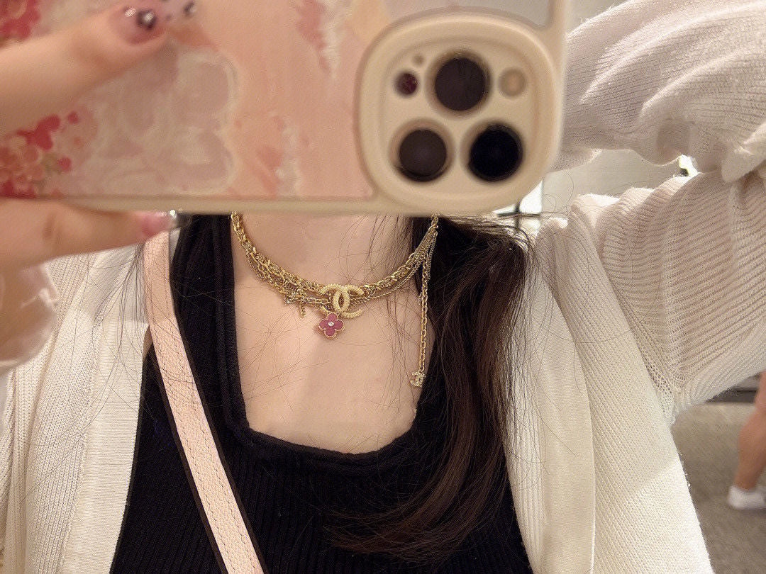 Chanel Crystals Choker 18K Gold Necklace