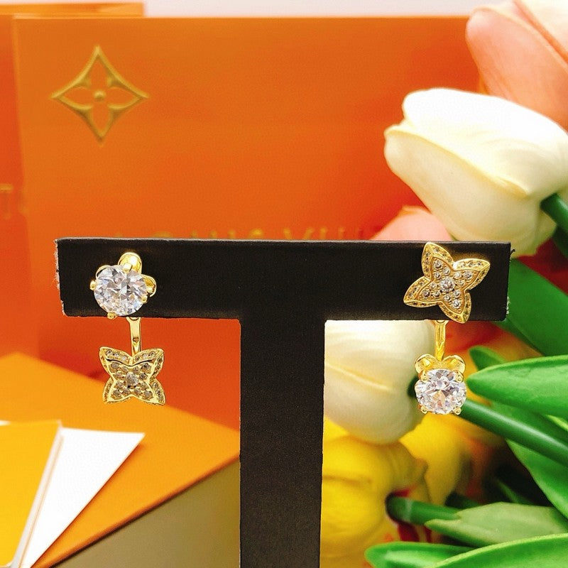 Louis Vuitton Blossom Monogram 18K Gold Earrings