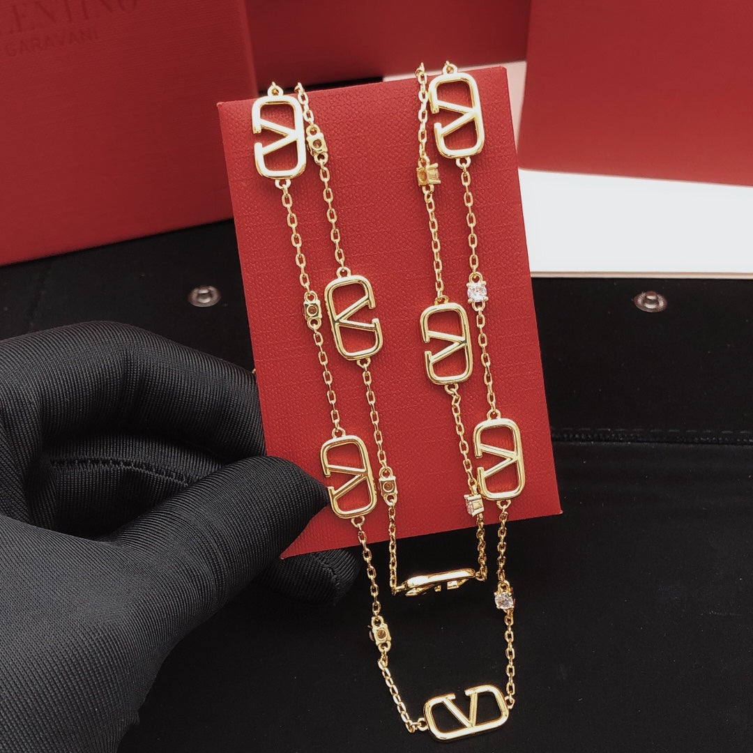 Valentino Long Diamonds 18K Gold Necklace