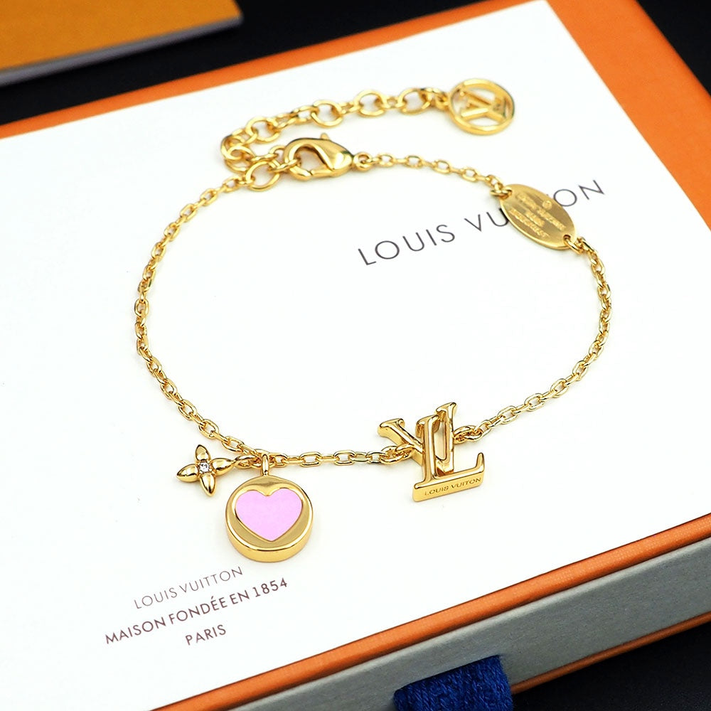 Louis Vuitton Iconic Pink Heart 18K Gold Bracelet