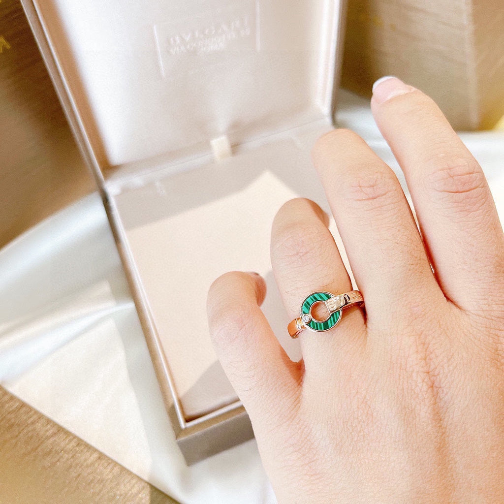 Bvlgari Malachite 18K Gold Ring