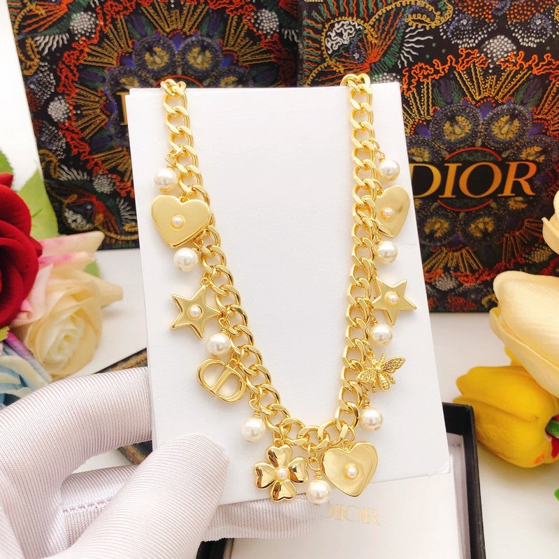 Dior Star Pearl Gold 18K Gold Necklace