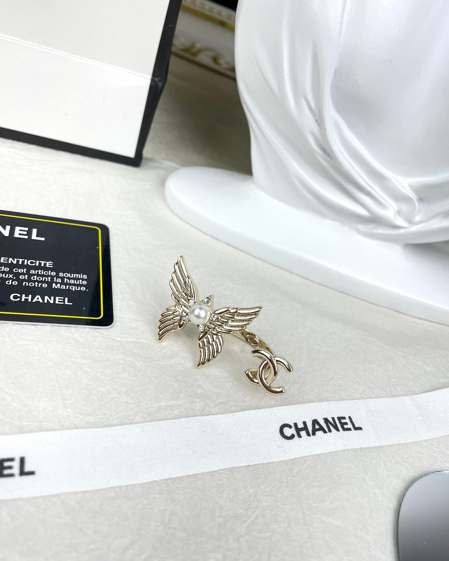 Chanel Butterfly Open 18K Gold Ring