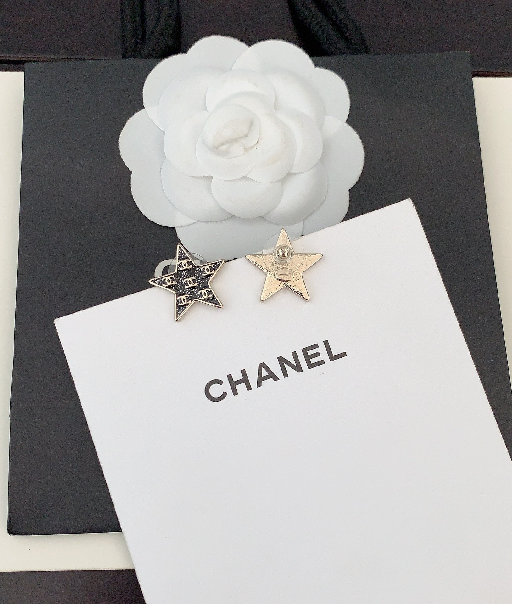 Chanel Star 18K Gold Earrings