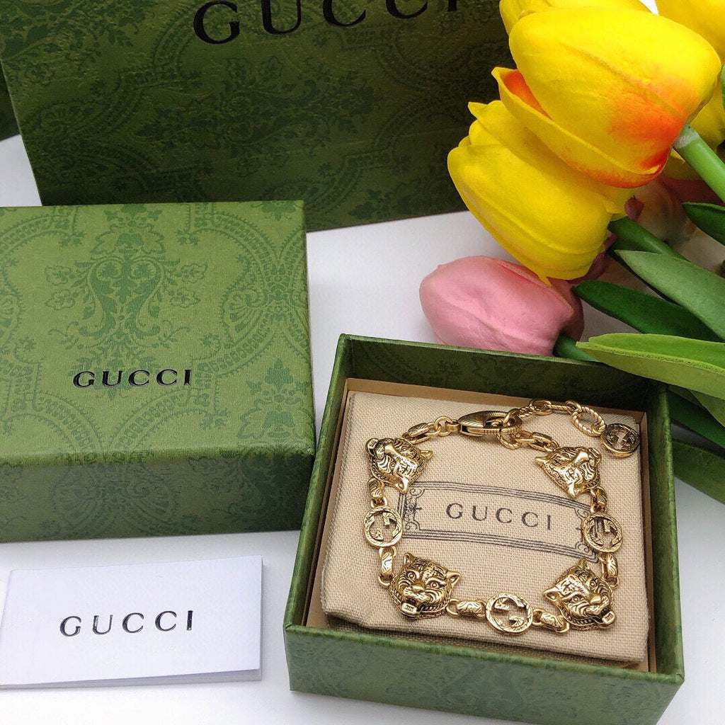 Gucci Double Tiger 18K Gold Bracelet