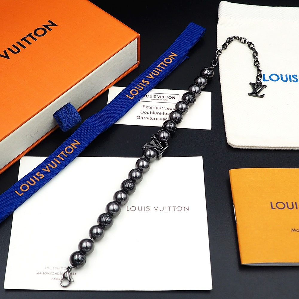 Louis Vuitton Monogram Pearls 18K Gold Bracelet