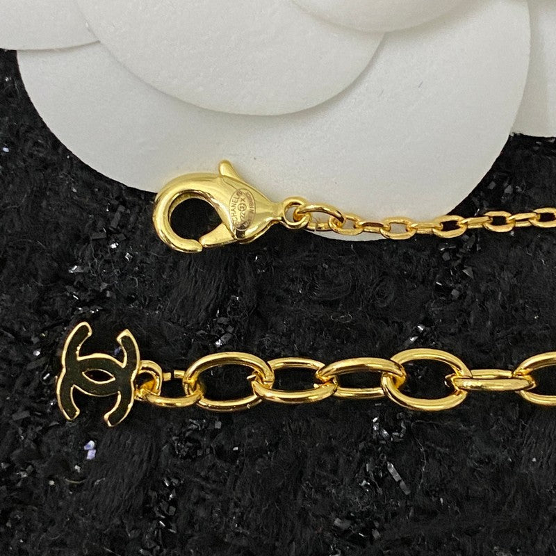 Chanel Flower Crystal 18K Gold Necklace