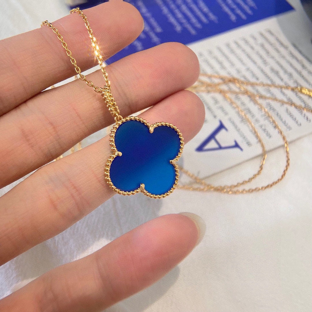Magic Alhambra Agate Clover 18K Gold Necklace