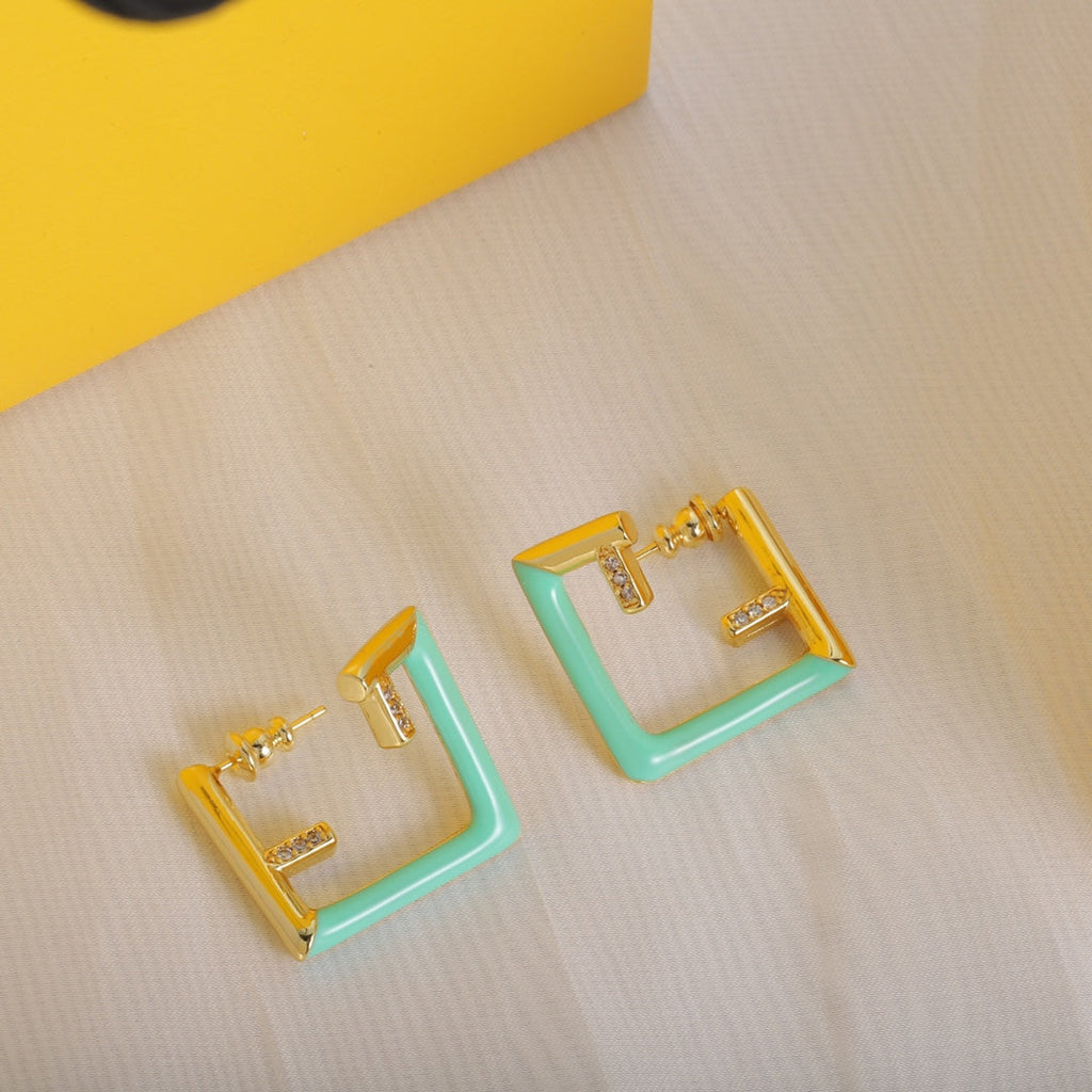 Fendi Vintage 18K Gold Earrings