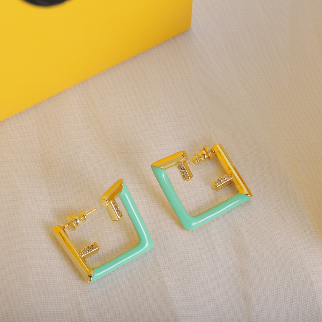 Fendi Vintage 18K Gold Earrings