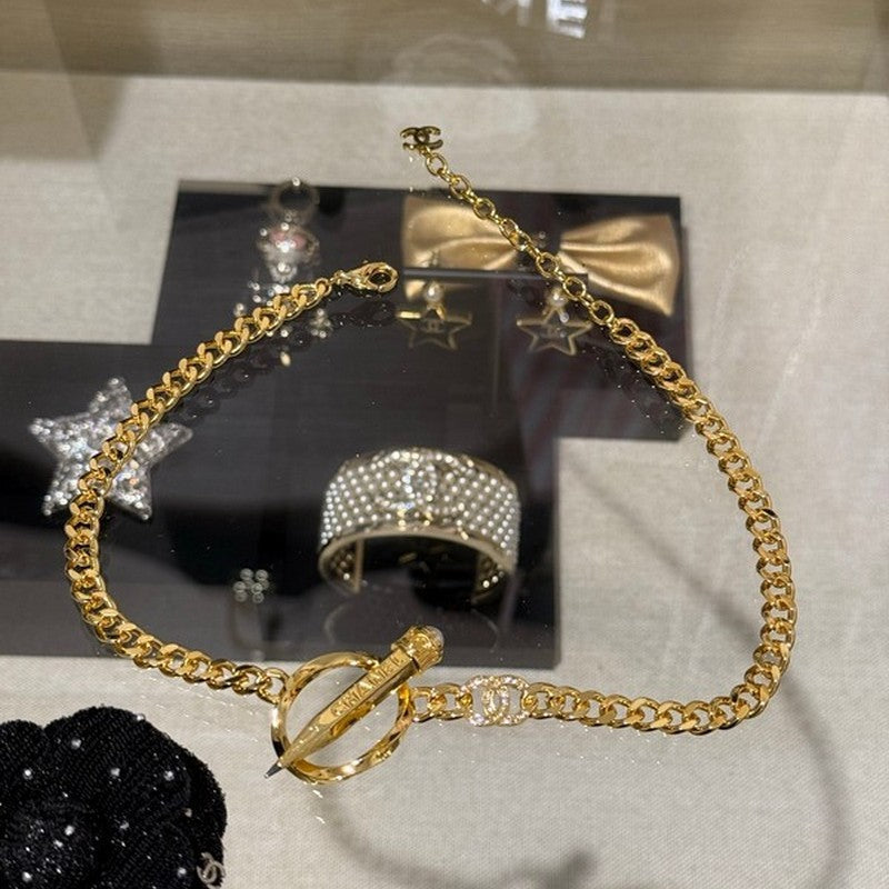 Chanel 25K Pen Choker 18K Gold Necklace