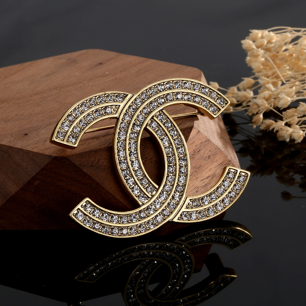 Chanel Diamond 18K Gold Brooch