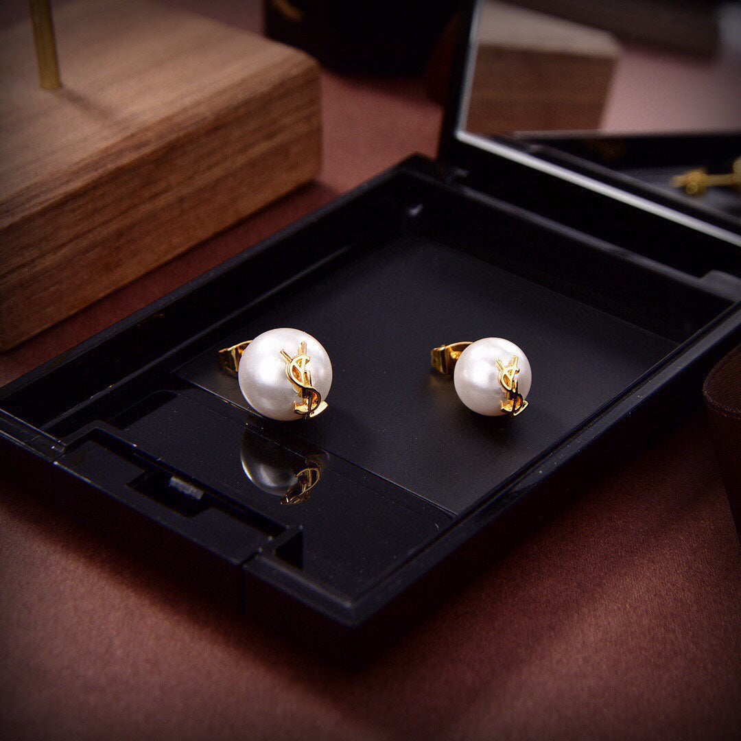 YSL Pearl 18K Gold Earrings