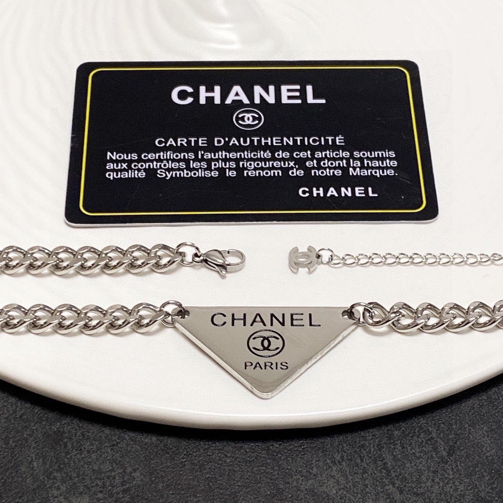 Chanel Triangle 18K Gold Necklace