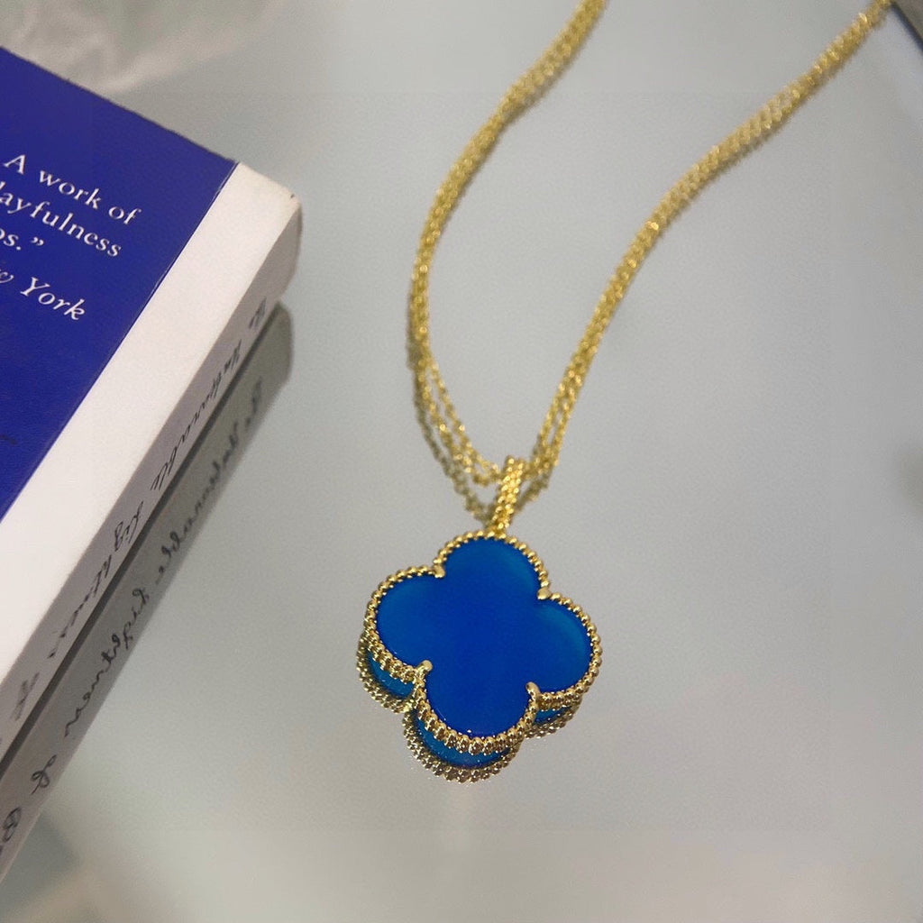 Magic Alhambra Agate Clover 18K Gold Necklace
