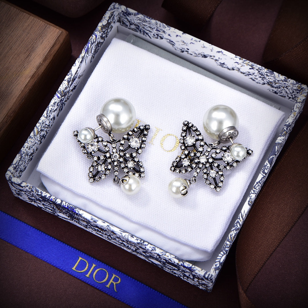 Dior Tribales Butterfly 18K Gold Earrings