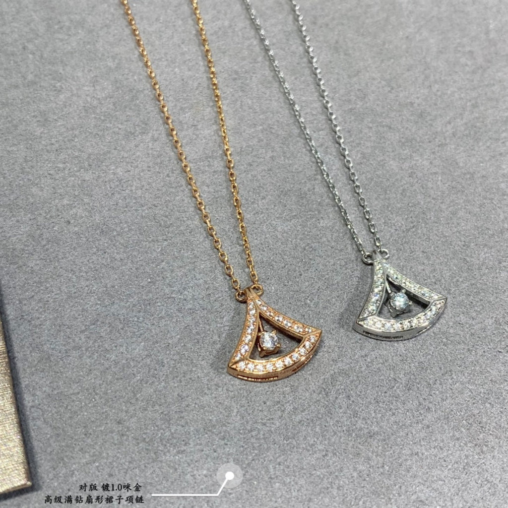 Bvlgari Dream Pave Diamond Openwork 18K Gold Necklace