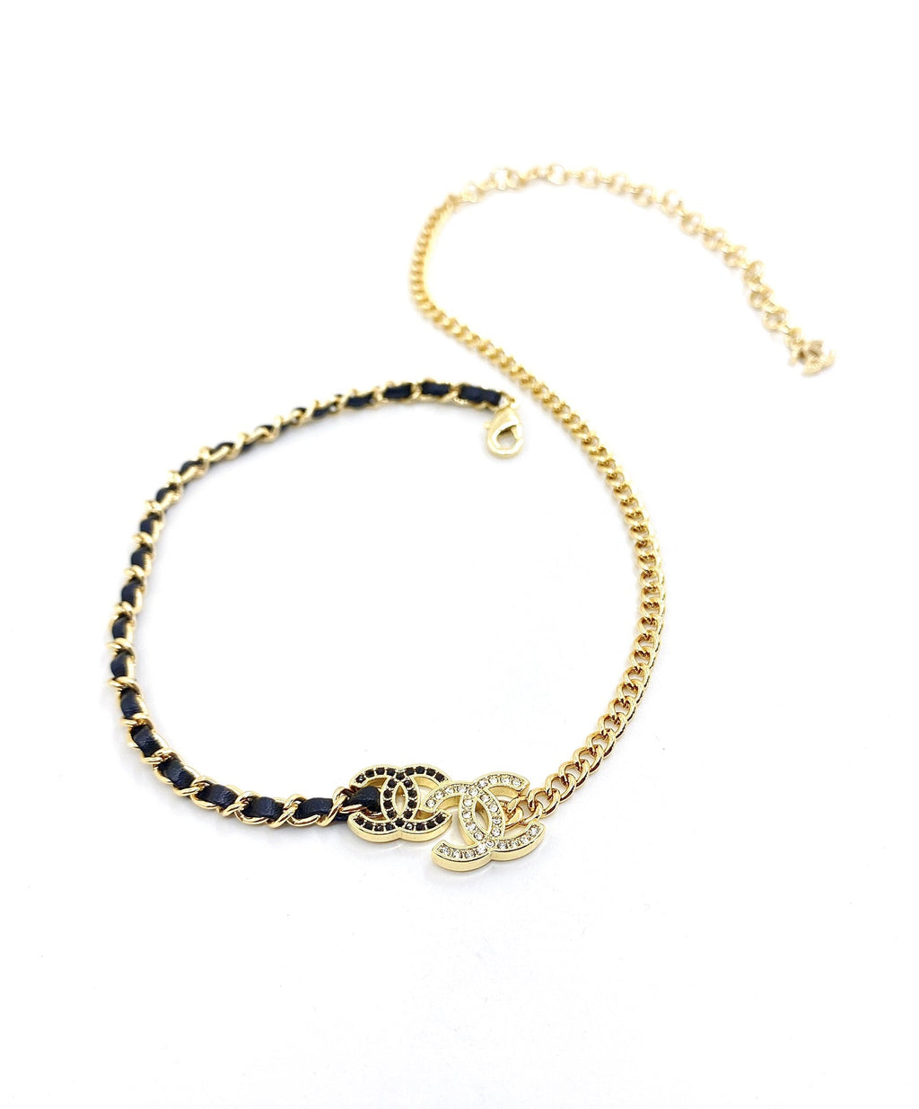 Chanel Black & White 18K Gold Necklace