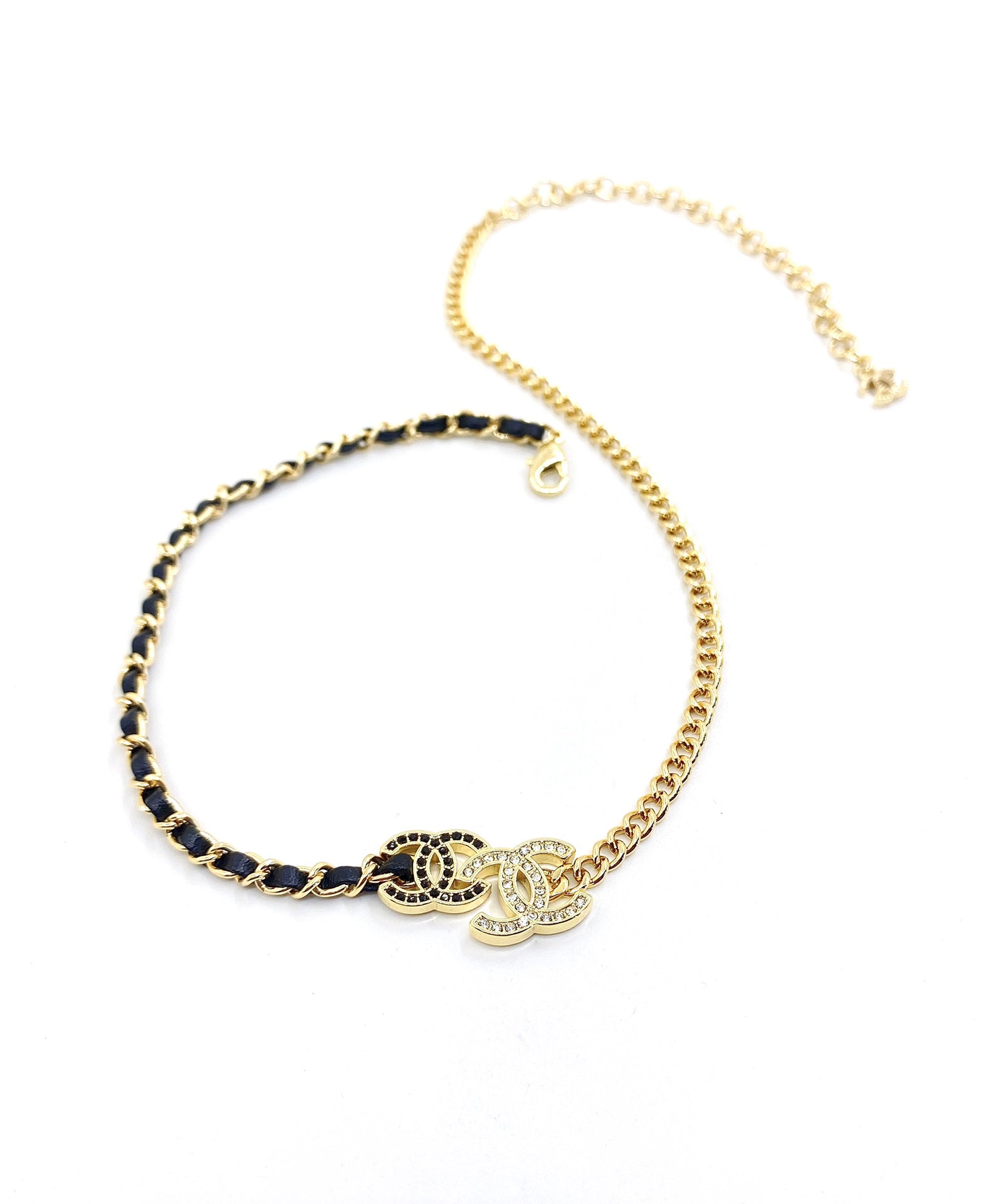 Chanel Black & White 18K Gold Necklace
