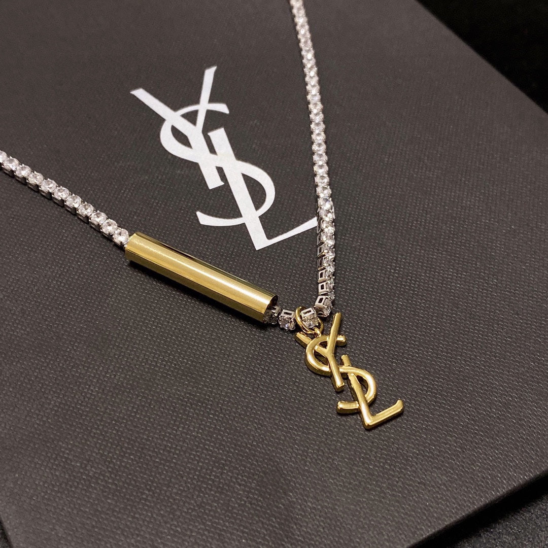 YSL Chain Diamond 18K Gold Necklace