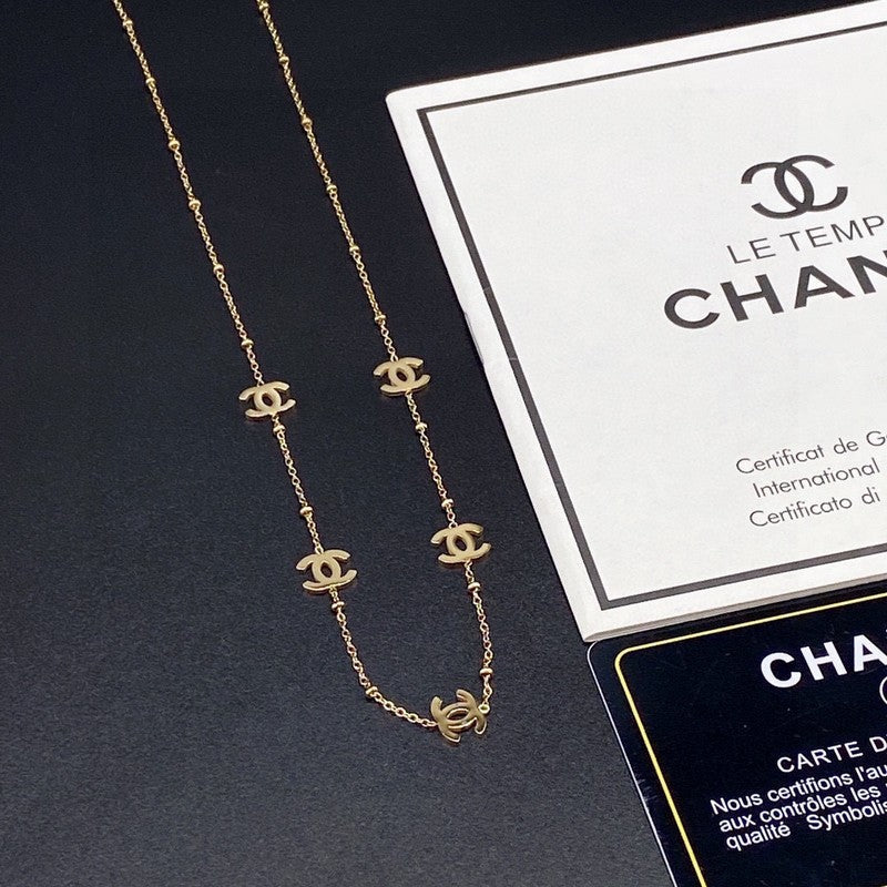 Chanel Small Logo Gold 18K Gold Necklace
