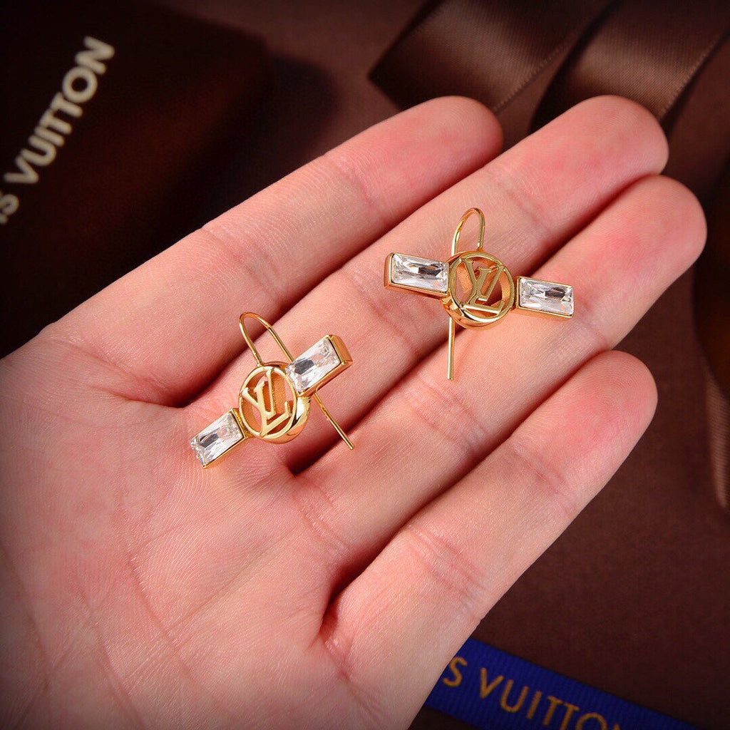 Louis Vuitton Crystals 18K Gold Earrings