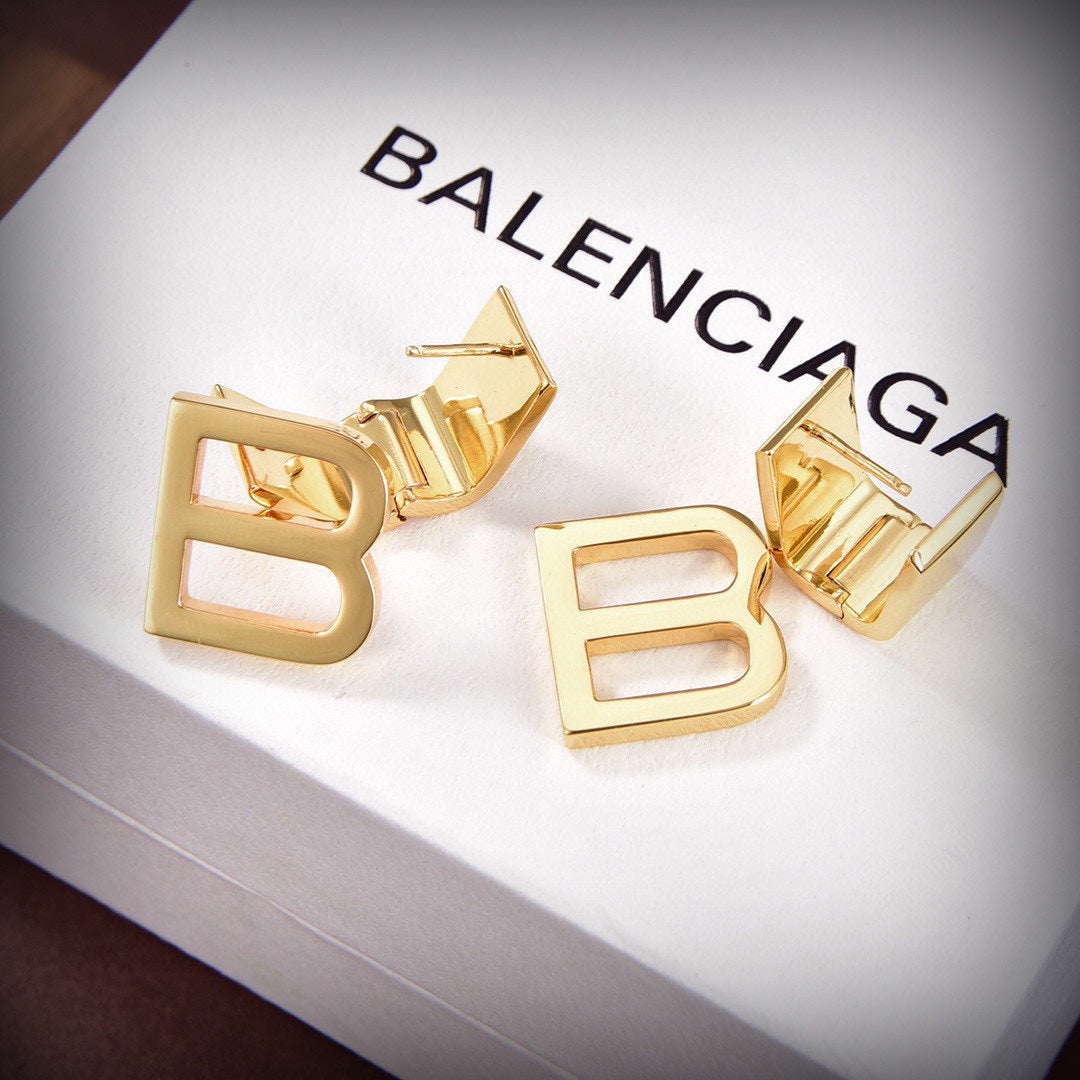 Balenciaga 18K Gold Earrings