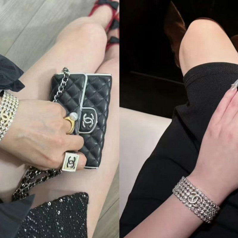 Chanel Diamond Cuff 18K Gold Bracelet