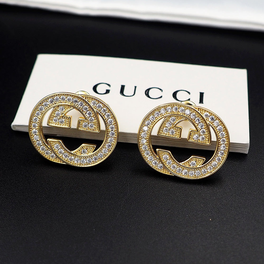 Gucci Double Diamonds 18K Gold Earrings