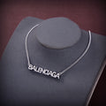 Balenciaga Typo Crystals 18K Gold Necklace