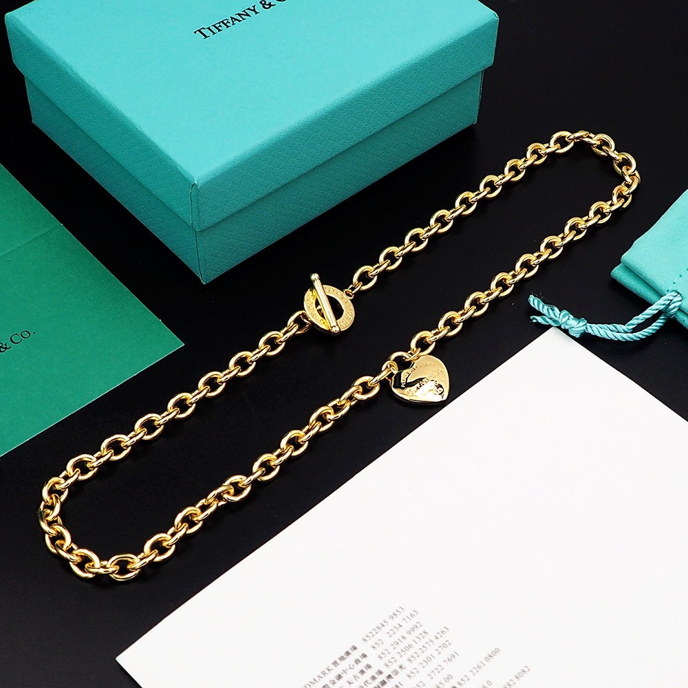 Tiffany Tag Chain 18K Gold Necklace
