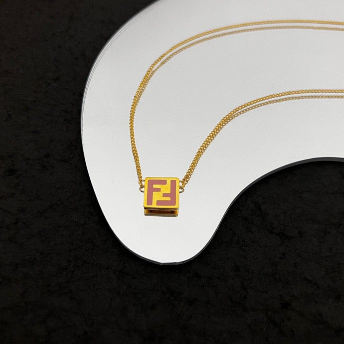 Fendi Forever Pink 18K Gold Necklace