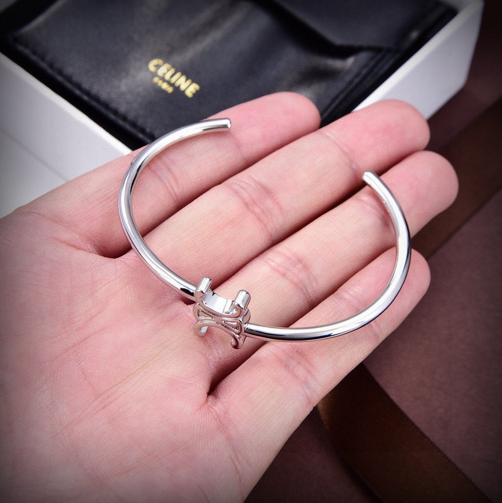 Celine Asymmetric 18K Gold Bracelet