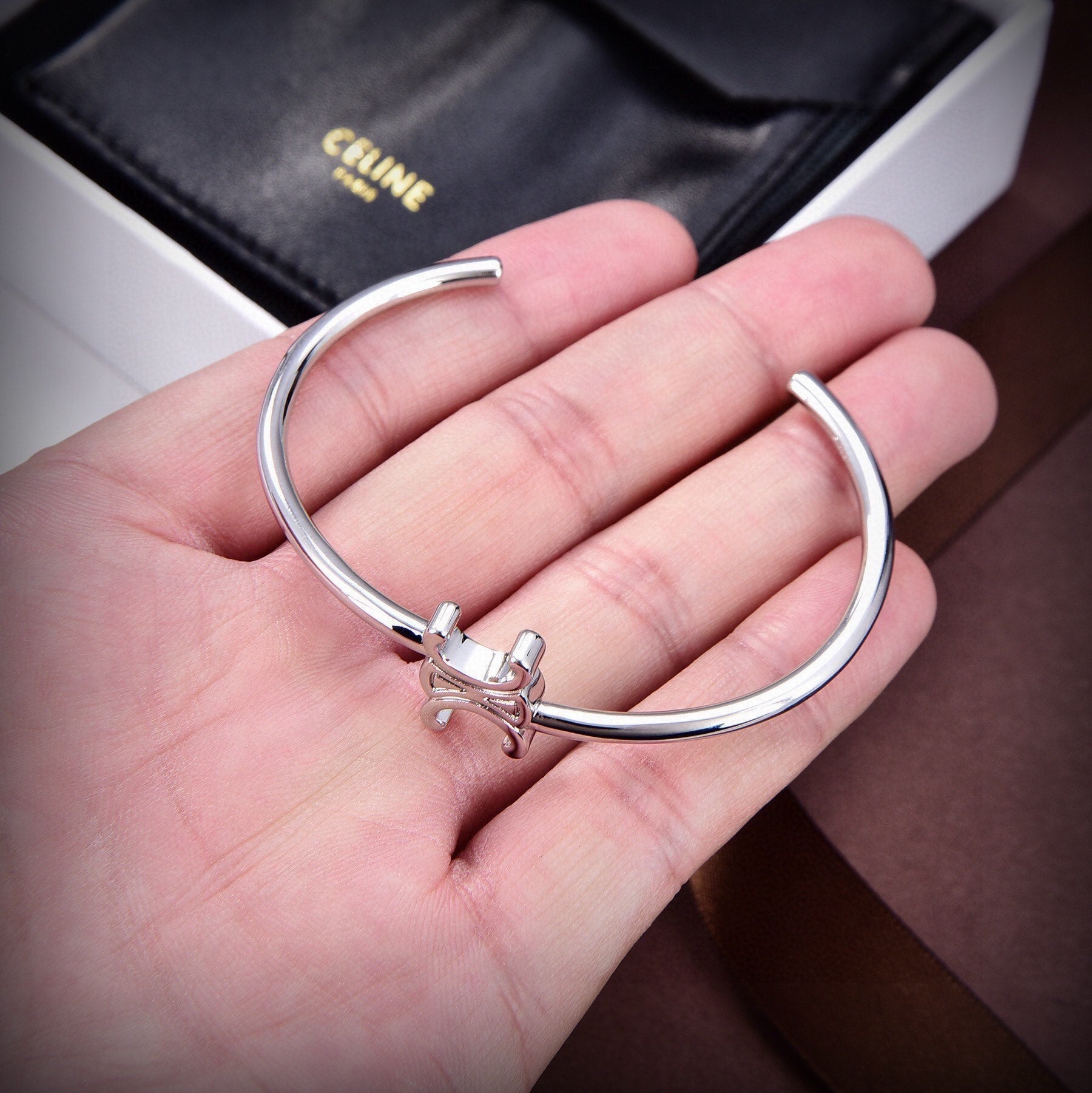 Celine Asymmetric 18K Gold Bracelet