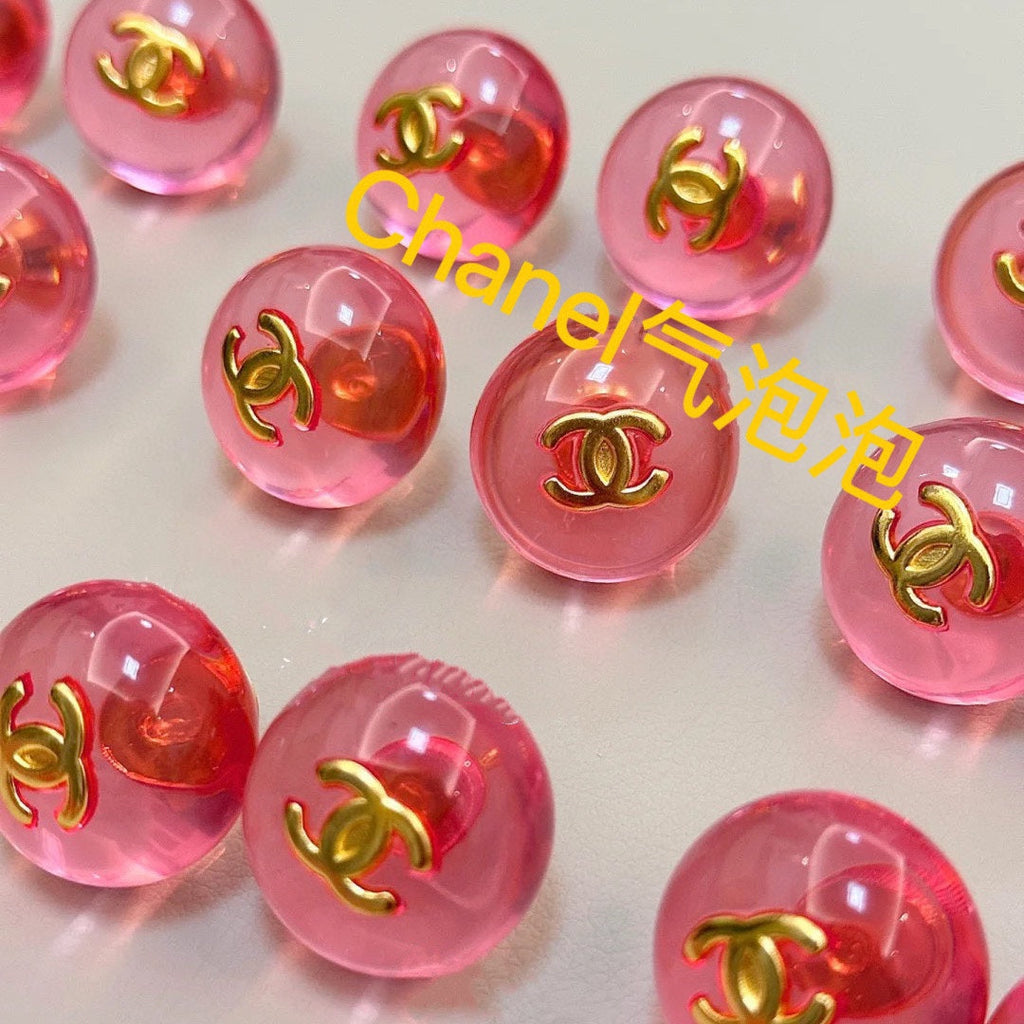 Chanel Pink Crystal 18K Gold Earrings