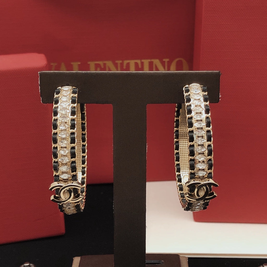 Chanel Strass 18K Gold Earrings