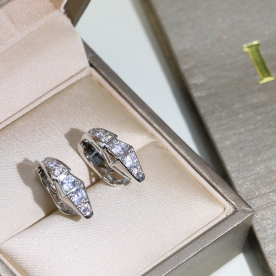 Bvlgari Serpenti Diamond 18K Gold Earrings