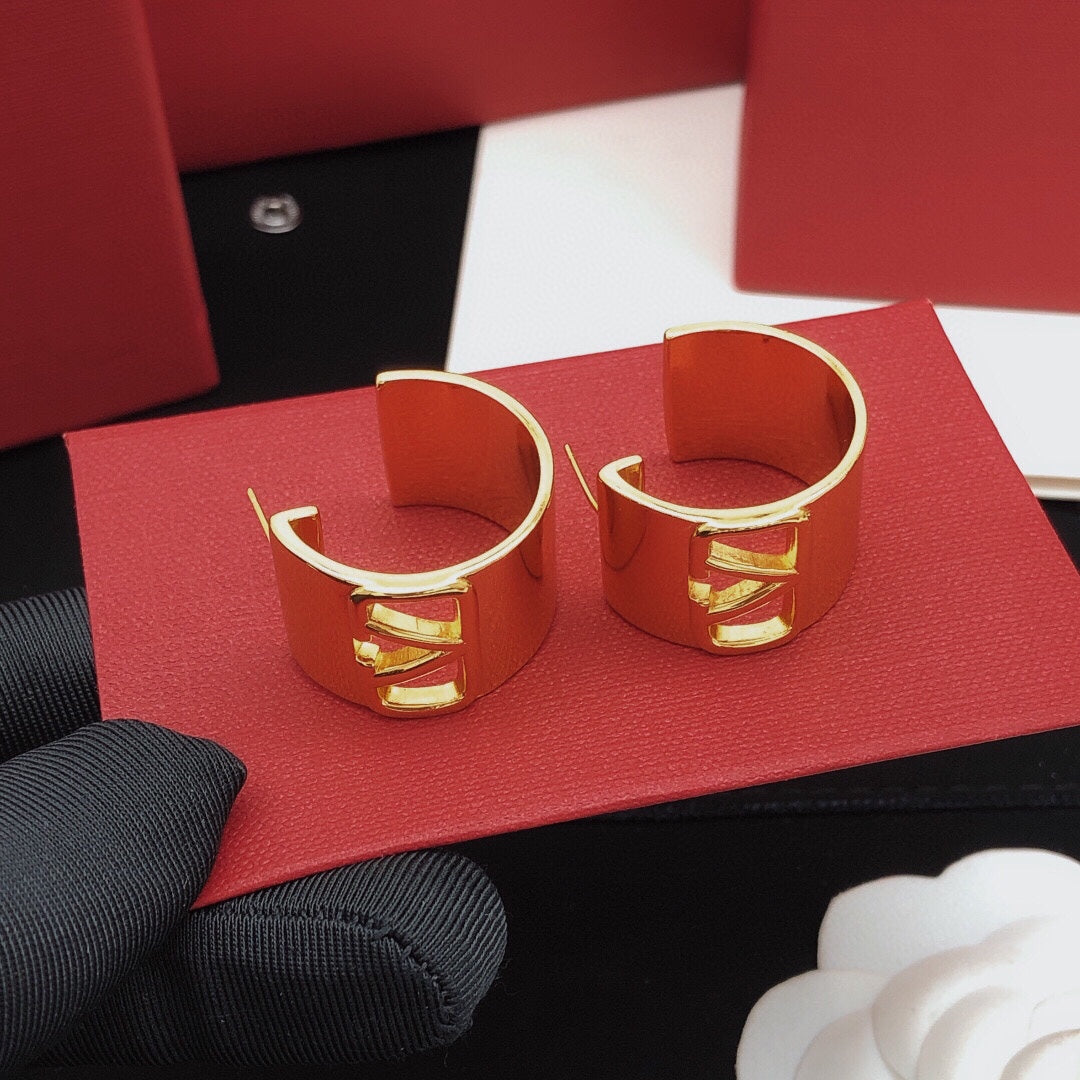 Valentino Cuff 18K Gold Earrings
