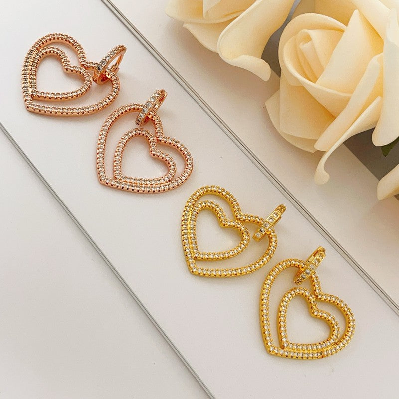 Tiffany Heart Diamond 18K Gold Earrings