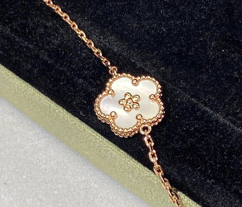Lucky Spring Plum Blossom 18K Gold Bracelet