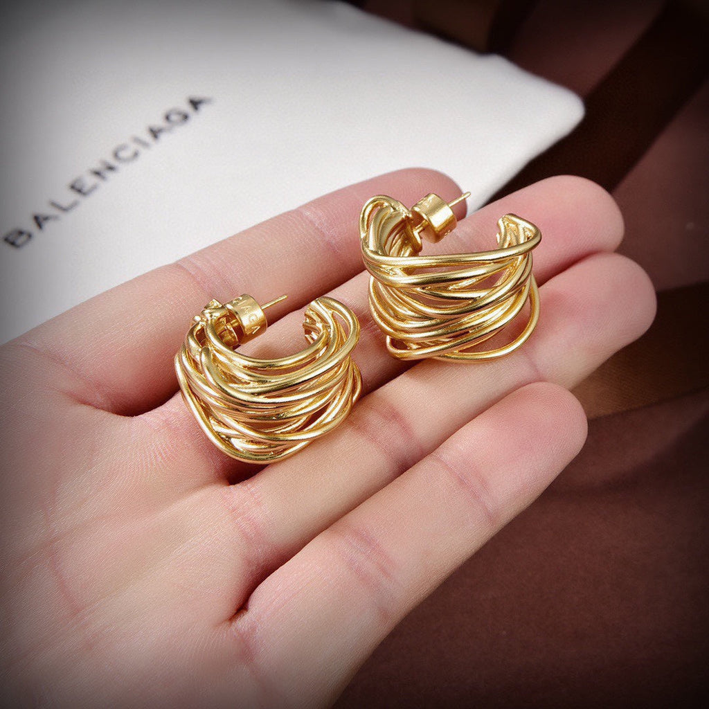 Balenciaga Wire 18K Gold Earrings