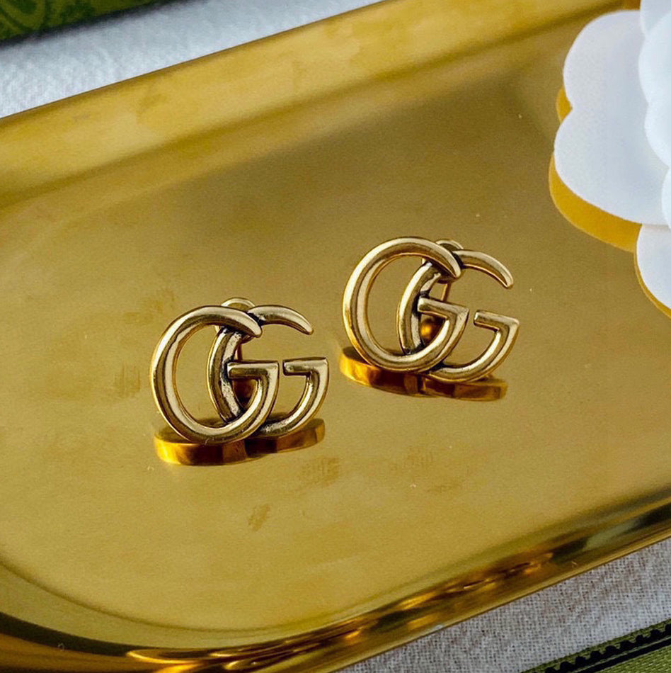 Gucci Double 18K Gold Earrings